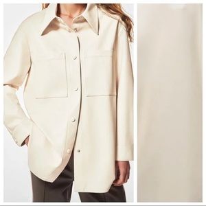 Zara Cream Faux Leather Overshirt